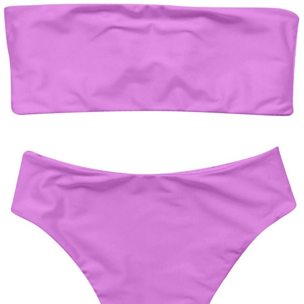 High Cut Bandeau/strapless Swimsuit